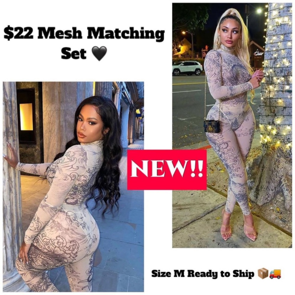 $22 Mesh Matching Set 🖤 Mesh BodySuit & Leggings